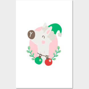 Christmas llama Posters and Art